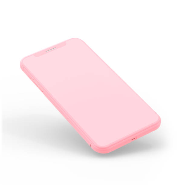 istock Smartphone Mock-up pink color isolated on white background 1128612587