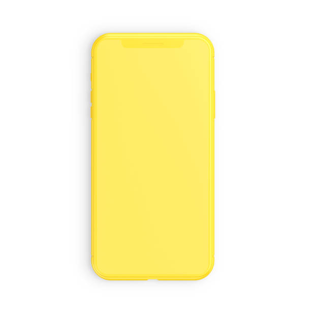 istock Smartphone Mockup yellow color isolated on white background 1128612588