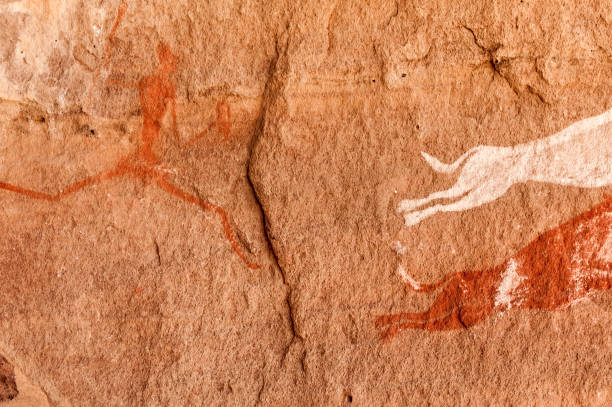 istock Prehistoric Petroglyphs in libian sahara desert 1128617769