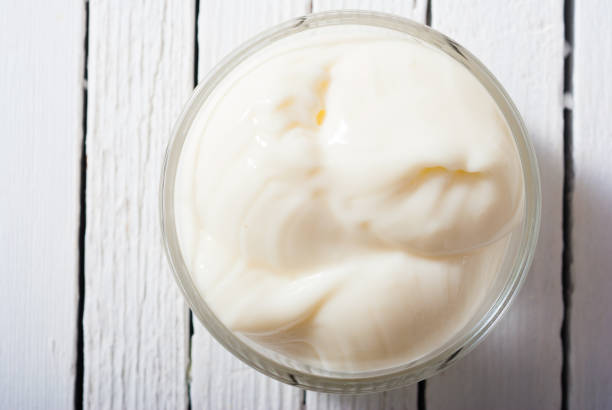 istock Dairy product white wooden table 1128618987