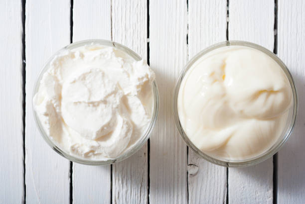 istock Dairy product white wooden table 1128619038