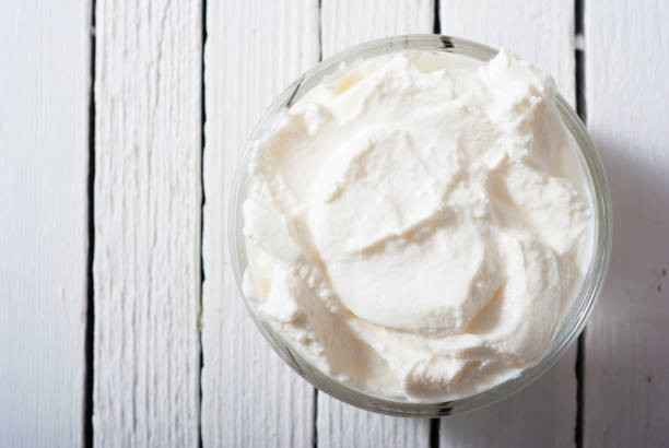 istock Dairy product white wooden table 1128619123