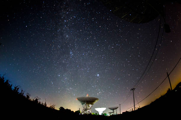 istock Radio telescopes and the Milky Way at night 1128626968