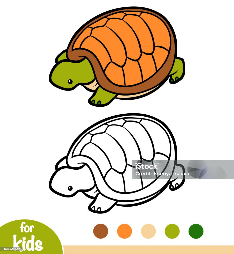 Coloring Book Tortoise Stock Illustration - Download Image Now - Animal,  Animal Wildlife, Black Color - iStock