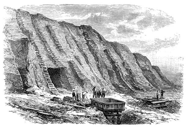 ilustrações, clipart, desenhos animados e ícones de mineração guano, ilhas de chincha, peru, século xix - 19th hole