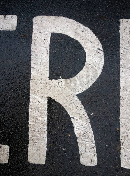 Written Wording in Distressed State Typography Found Letter R
