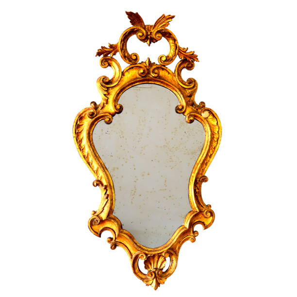 istock Ancient Golden Mirror Cut Out 1128637693