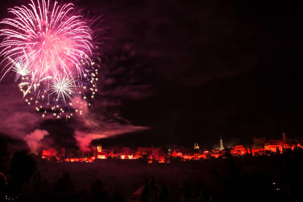 istock Fireworks at Rothenburg, Bavaria, Germany 1128638473