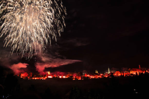 istock Fireworks at Rothenburg, Bavaria, Germany 1128638526