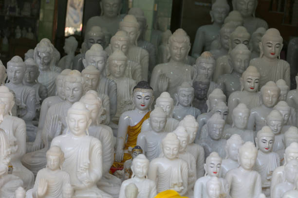 Buddha statue making workshops.Mandalay, Myanmar Buddha statue making workshops.Mandalay, Myanmar Amarapura stock pictures, royalty-free photos & images