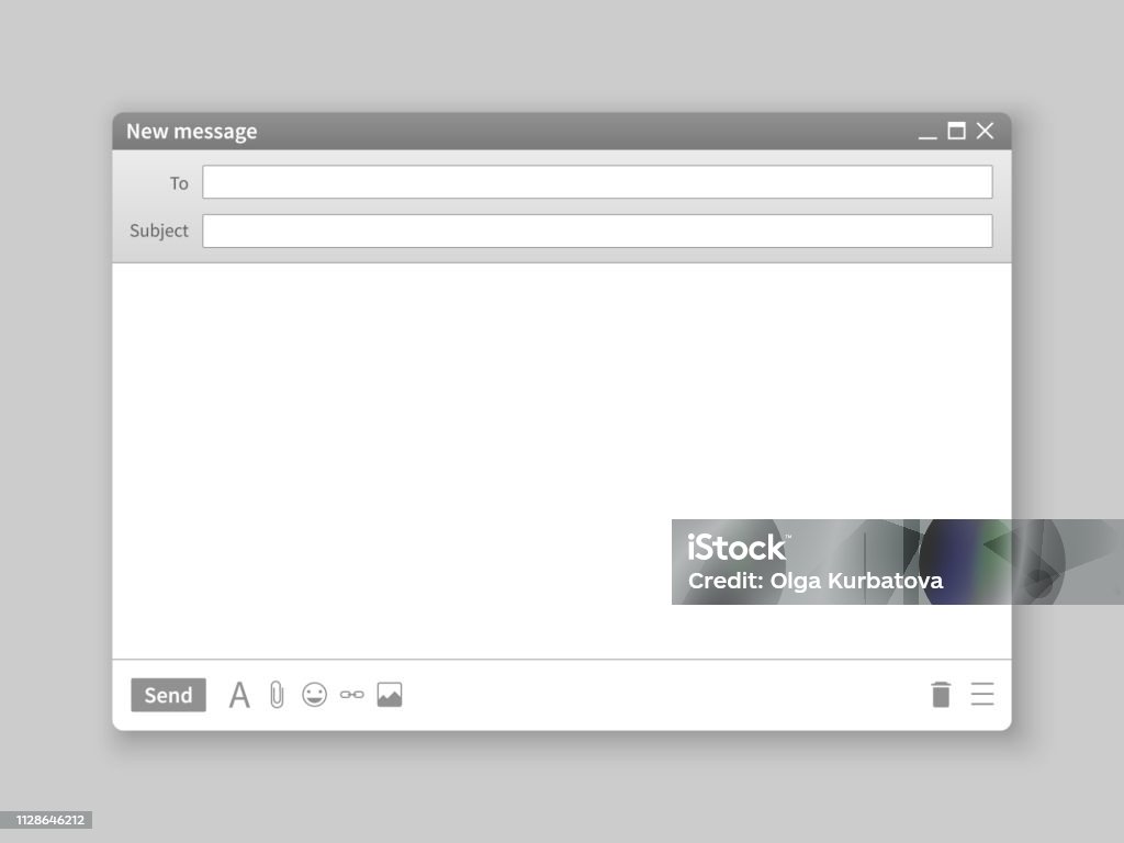 Email Window Interface Mail Blank Message Internet Window Website Panel ...