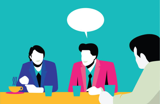 People Talking Illustration of basic colors, simple, people without faces, talking, talking, living, having a nice moment between them.
This illustration is made in vectors and it is easy to change colors and adapt to any size.
The text balloons and people can move position, add or remove office buddies stock illustrations