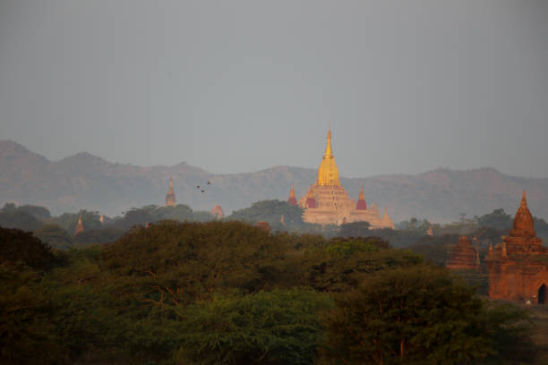 istock Hot air balloons on the temples. Bagan Myanmar 1128651596
