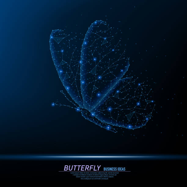 istock Abstract polygonal light of closeup butterfly 1128651913