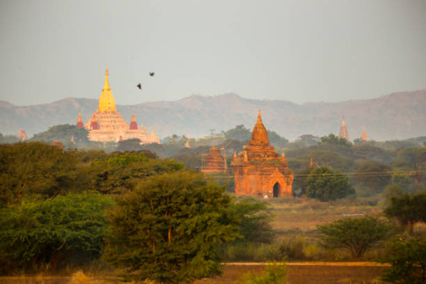 istock Hot air balloons on the temples. Bagan Myanmar 1128652080