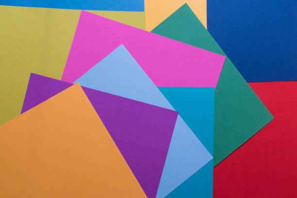 istock Pastel creative colors paper background, view from above, banner. 1128658551