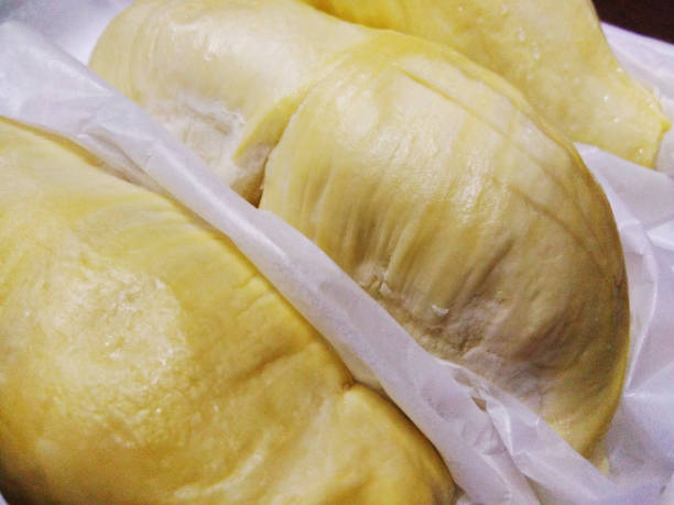 istock Durian fruit packed into a foam tray in market at Thailand 1128658620