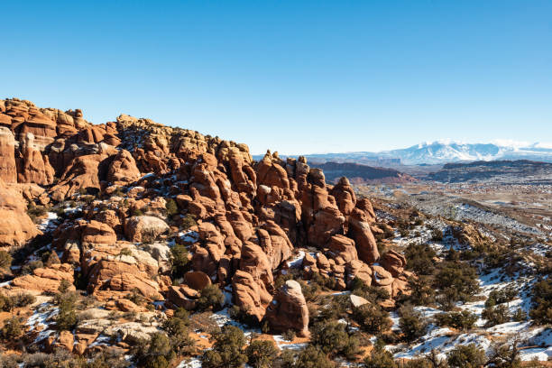 istock Panoramic view over the arches national park 1128658754