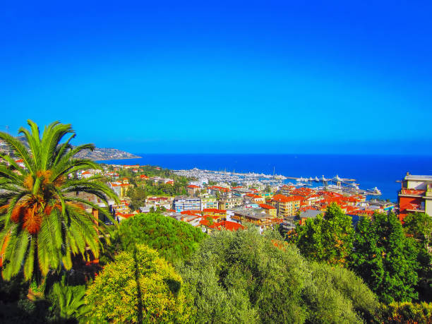 Harbor in San Remo, Italy stock photo