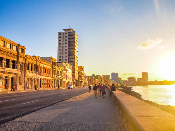 Sunset on Malecon, Havana, Cuba