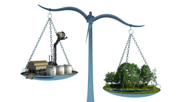istock Industry and nature in the balance 1128661754