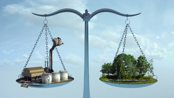 istock Industry and nature in the balance 1128661788
