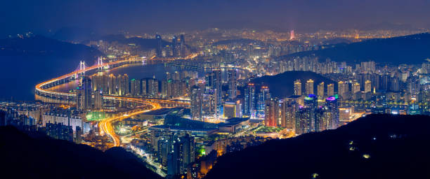 Busan cityscape Gwangan Bridge  at night