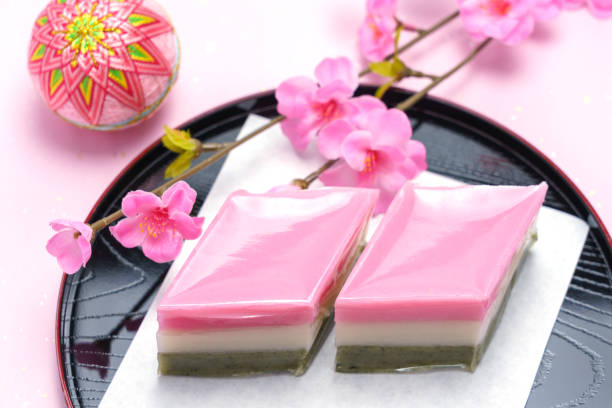 istock red, white, and green lozenge-shaped rice cakes (used for Japanese Girls' Festival) 1128665979