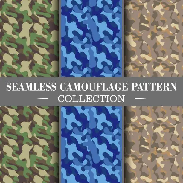 Vector illustration of Set of camouflage pattern.