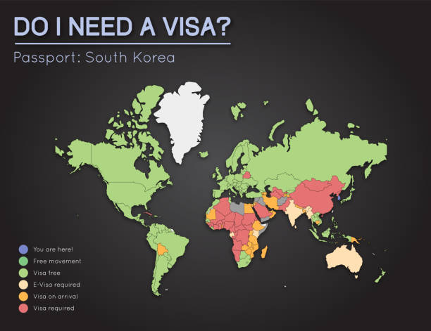 ilustrações de stock, clip art, desenhos animados e ícones de visas information for republic of korea passport holders. - 30469