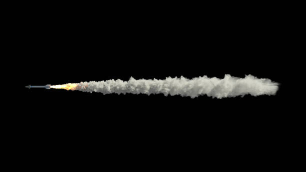 Flying rocket tail flying rocket tail 3d illustration missile photos stock pictures, royalty-free photos & images