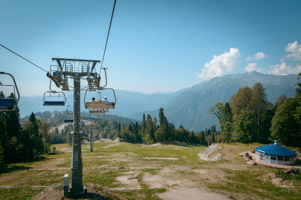 cable car in Sochi cable car in the mountains of the Krasnodar Territory горная гряда stock pictures, royalty-free photos & images