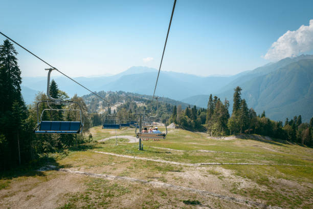 cable car in Sochi cable car in the mountains of the Krasnodar Territory горная гряда stock pictures, royalty-free photos & images