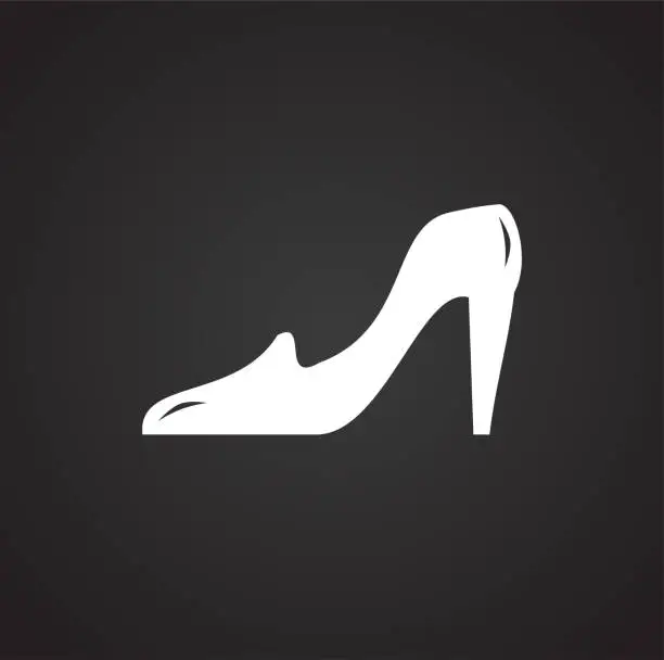 Vector illustration of Wedding brides shoe icon on black background for graphic and web design, Modern simple vector sign. Internet concept. Trendy symbol for website design web button or mobile app.