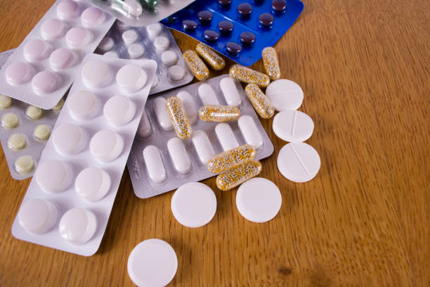 istock Packages with drugs and vitamins 1128673962