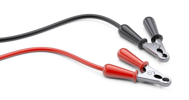 istock Jumper cable for car battery. Power supply wire. 1128676370
