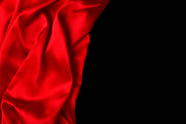 istock Red silk or satin luxury fabric texture can use as abstract background. Top view 1128677256
