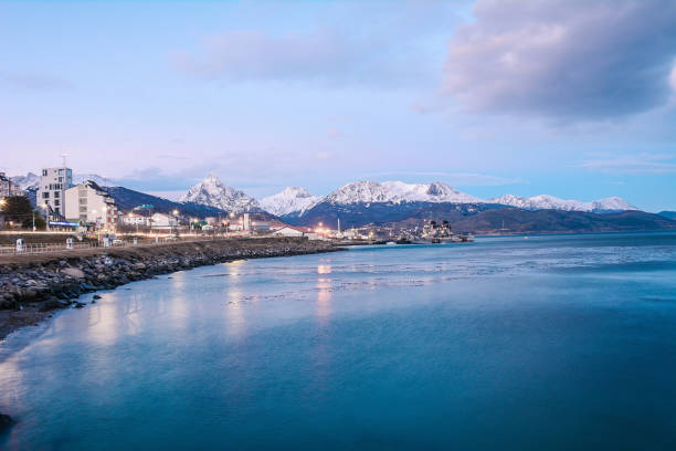 istock A view of Ushuaia and mountains in winter. 1128683025