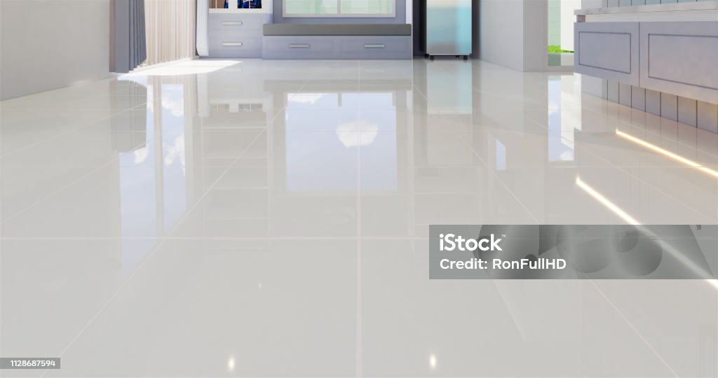 tile 3d render 3D render illustration of white tile floor with grid line for background. Flooring Stock Photo