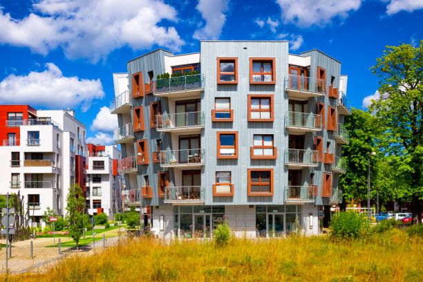 istock Modern design of a apartment building 1128689231
