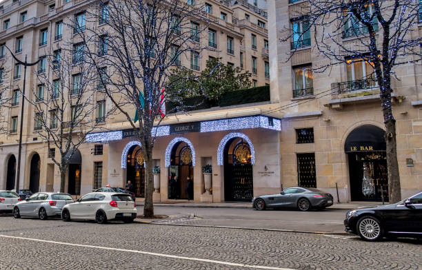 Four Seasons Hotel George V in Paris stock photo