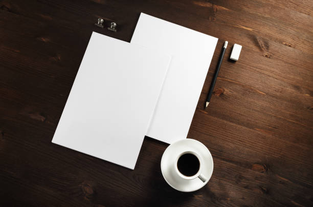 istock Letterheads, coffee cup, pencil, eraser 1128690581