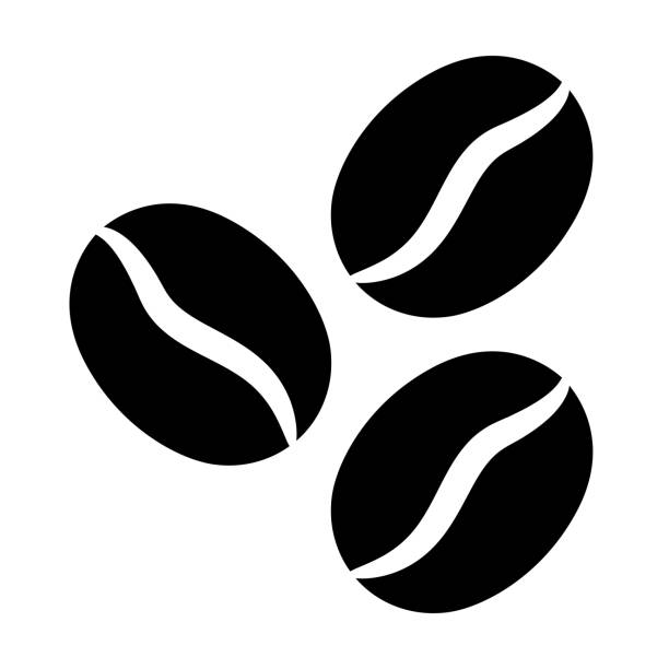 ilustraciones, imágenes clip art, dibujos animados e iconos de stock de granos de café icono aislado sobre fondo blanco - coffee beans