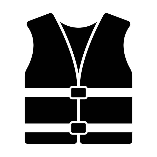 ikona kamizelki ratunkowej odizolowana na białym tle - life jacket isolated red safety stock illustrations