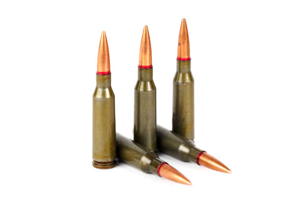 istock Armory ammunition close-up isolated on white background 1128696780