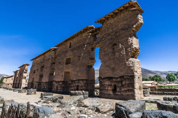 The ruins of the ancient Peruvian temple of Rakchi located on the famous Inca road that leads to Machu Picchu.