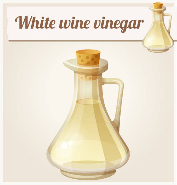 ilustraciones, imágenes clip art, dibujos animados e iconos de stock de vinagre de vino blanco. detallado vector icono - condiment healthy lifestyle vinegar cooking oil
