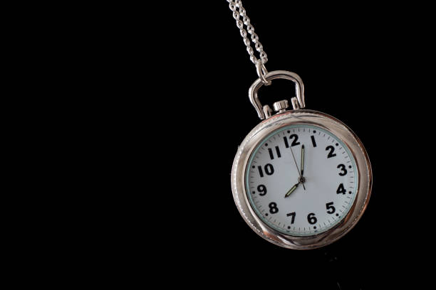 istock Pendant watch with the time 8 o'clock 1128702386