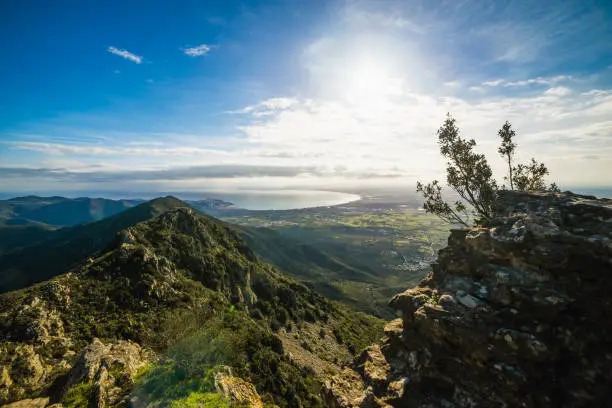 Cap de Creus peninsula, beautiful landscape view seen from Sant Salvador de Verdera, Catalonia, Spain