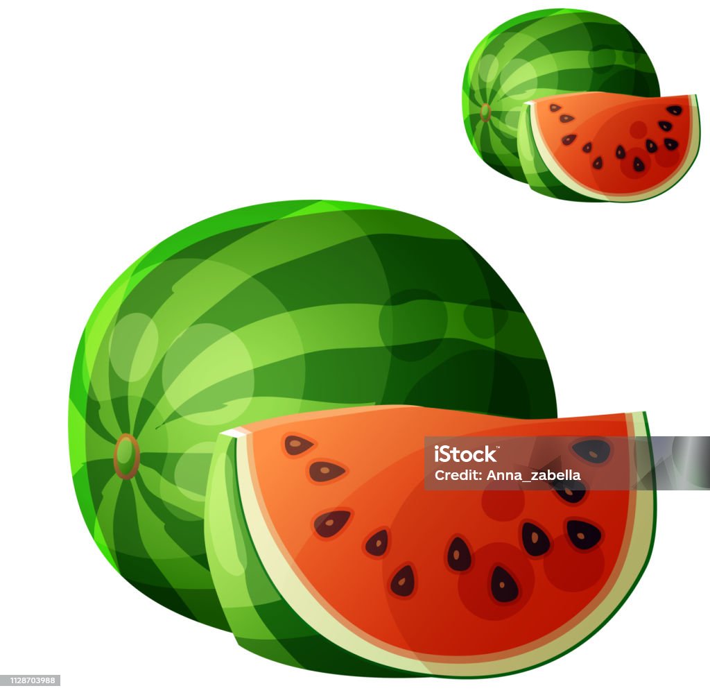 Dưa Hấu Biểu Tượng Vector Hoạt Hình Được Phân Lập Trên Màu Trắng ...